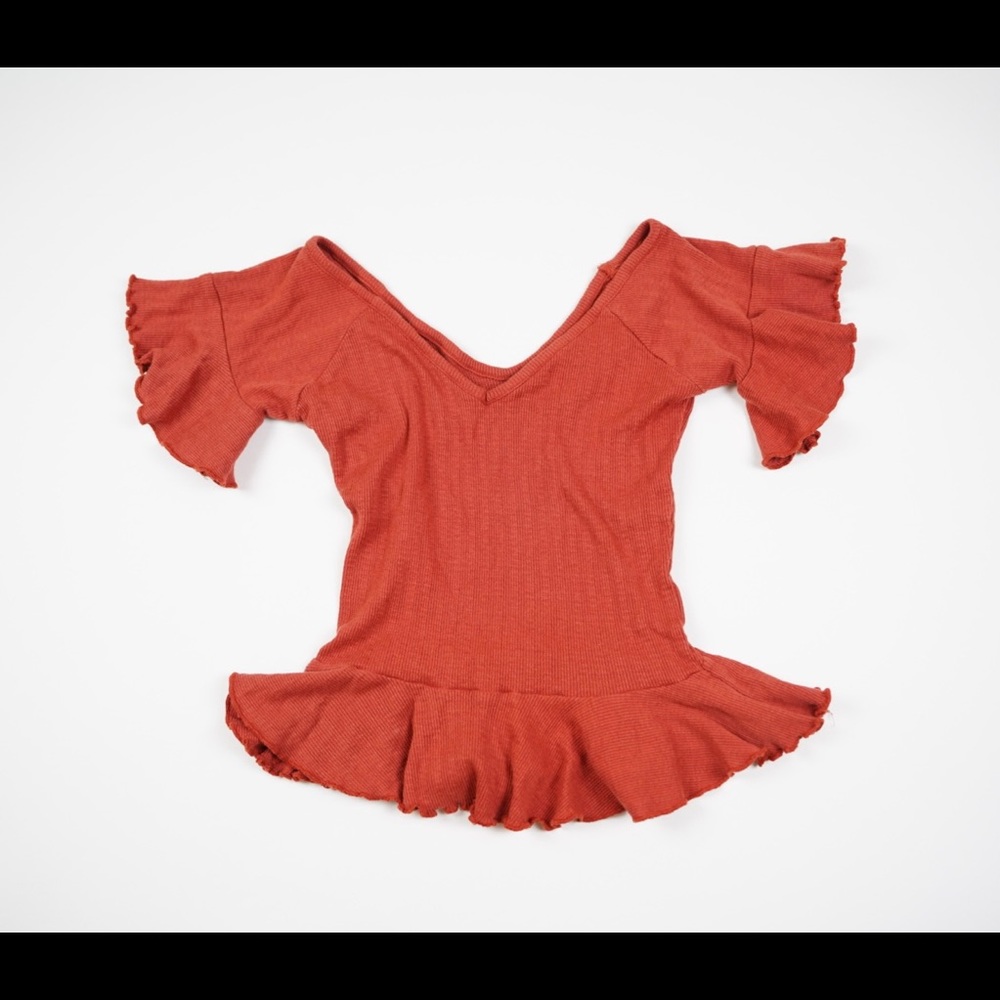 Warm orange top petite